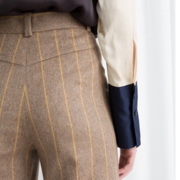 & Other Stories Wool Blend Striped Trouser Pants Size 10 NWT - Picture 2 of 15